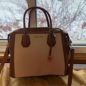 Medium Michael Kors Brown and Cream Satchel